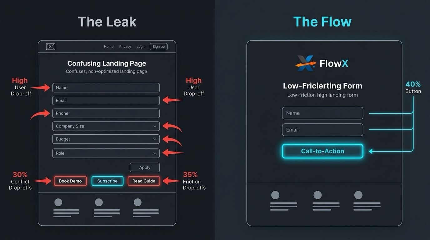 Three landing page problems